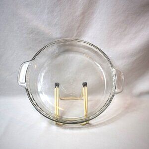 Vintage Anchor Hocking Scallop Edge Deep Dish Pie Dish with Handles
